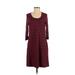 Saturday Sunday Casual Dress - Sweater Dress: Burgundy Chevron/Herringbone Dresses - Women's Size X-Small