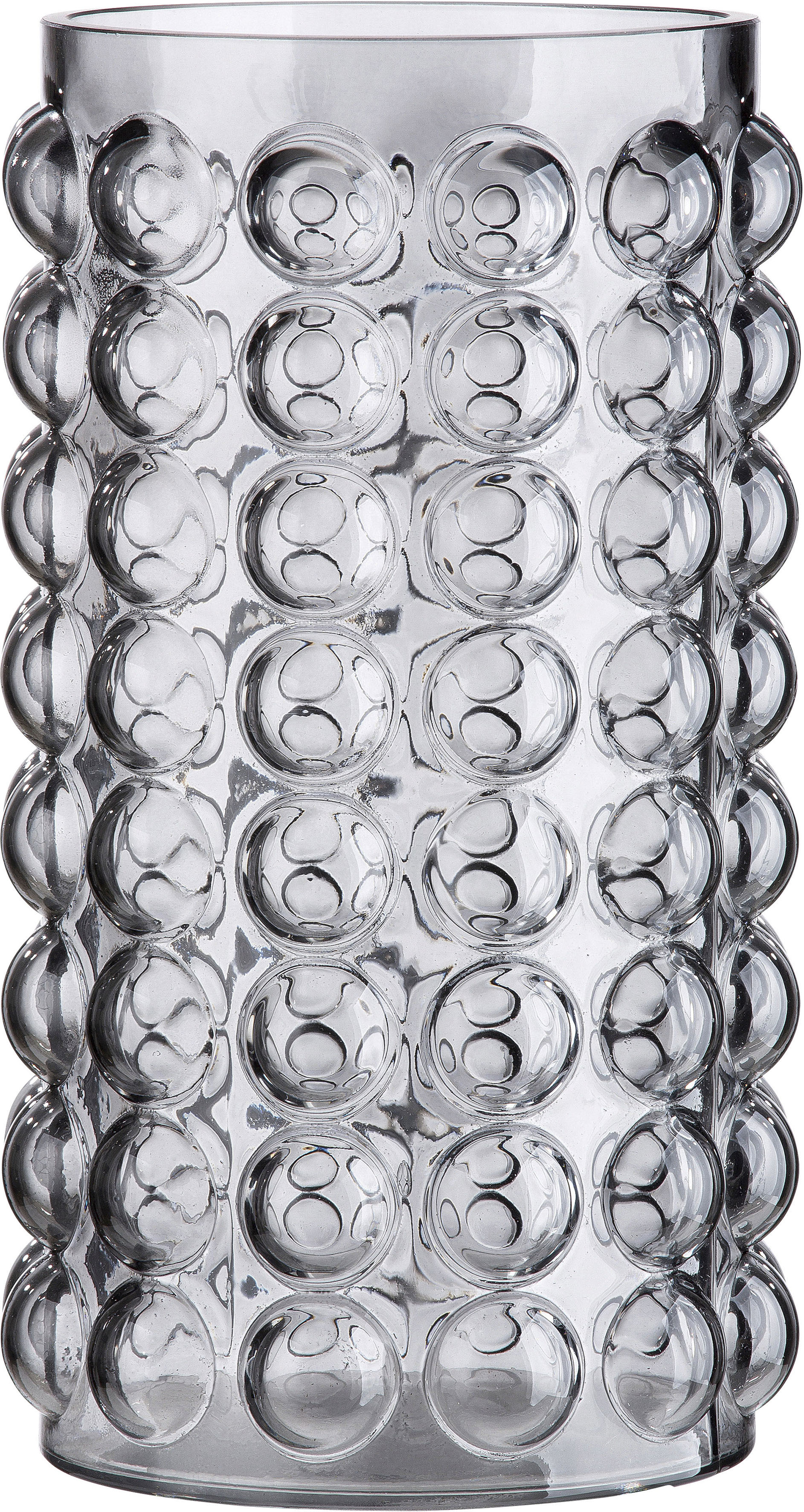 Tischvase CASABLANCA BY GILDE "Smoky, Höhe ca. 28 cm", grau, H:28cm Ø:16cm, Glas, Vasen, dekorative Vase aus Glas, Blumenvase