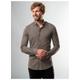 Poloshirt TRIGEMA "TRIGEMA Business-Hemd aus DELUXE-Single-Jersey" Gr. M, grau (taupe) Herren Shirts Langarm