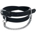 Rock Rebel by EMP Narrow Black Belt with Decorative Chain Belt black