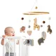 Cloche de lit en bois avec pendentif animal de dessin animé pour bébé 0-12 mois CPull Mobile