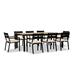 AllModern Eartha Rectangular 8 - Person 134" Long Outdoor Dining Set w/ Cushions Wood/Teak in Black/Brown/White | 134 W x 86.5 D in | Wayfair