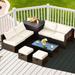 Gymax 8PCS Patio Rattan PE Wicker Conversation Set All-Weather