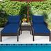 Gymax 5PCS Patio Set Sectional Rattan Wicker Furniture Set w/ Navy