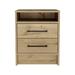 Modern Rustic Nightstand with 2 Drawers and 1 Shelf