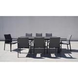 Versailles Dark Gray 9-Piece Aluminum Dining Set / Light Grey Sling - N/A