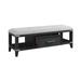 Laguna Bedroom 52" Wide Bench with Drawer, Weathered Steel