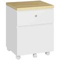 Vinsetto Mobile Filing Cabinet Lockable File Cabinet A4 Size With 2 Drawers White