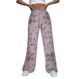Mrat Youth Baseball Pants Full Length Pants Women s Flare Pants Splicing Plaid Horn Denim Flanged High-waisted Jeans And Trousers Business Casual Pants Purple L