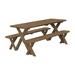 Hokku Designs Dyann Rectangular 6 - Person 70" Long Pine Outdoor Picnic Table Wood in Brown | 70 W x 27 D in | Wayfair