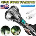 90000 Lumens Powerful Flashlight USB Rechargeable Waterproof XHP70 Searchlight Super Bright LED Flashlight Zoom Bar Torch for Hiking Hunting Camping Outdoor Sport (Battery Included)