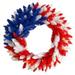 Nearly Natural 18 Patriotic Red White and Blue Wreath with 20 Warm LED Lights - Multi