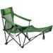 Folding Camping Chair with Pillow Cup Holder Side Pocket Carry Bag Portable Reclining Camp Lawn Chairs for Adults