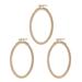 3 Pieces Wooden Oval Embroidery Hoops Adjustable Beech -stitch Hoop Earrings Art