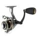 Quantum Strategy Spinning Fishing Reel Size 10 Reel Changeable Right- or Left-Hand Retrieve Lightweight Composite Body and Rotor TRU Balance Rotor EVA Handle Knob 5.2:1 Gear Ratio Silver/Gold