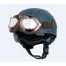 Retro Leather Half Helmet Motorcycle Helmet Scooter Helmet Moped Helmet Quick Unpacking Motorbike Helmet Half Shell with Glasses A7