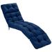 Gymax 73-inch Chaise Lounge Cushion Thickened Recliner Cushion w/ 4 String Ties Navy