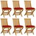 Suzicca Patio Chairs with Red Cushions 6 pcs Solid Teak Wood