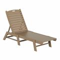 Malibu Poly Reclining Outdoor Patio Chaise Lounge Chair Adjustable Weatherwood