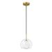 PF147-BRS-Kendal Lighting Inc.-Sereno - 1 Light Pendant-126 Inches Tall and 8 Inches Wide-Brass Finish
