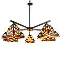 Chloe Lighting Tiffany-Style Mission Design 5-light Blackish Bronze Chandelier