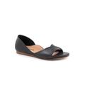 Wide Width Women's Cypress Flat Sandal by SoftWalk in Black (Size 8 W)