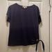 Michael Kors Tops | Navy Blue Michael Kors Short Sleeve Blouse | Color: Blue/Gold | Size: M