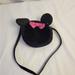 Disney Other | Minnie Mouse Disney Black With Pink Bow Kids Purse. 6 X6 Inch Crossbody | Color: Black | Size: 6 X 6