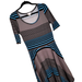 Lularoe Dresses | Lularoe Stripe Nicole Medium Grey Black Blue Skater Dress Fit & Flare Scoop Neck | Color: Blue/Gray | Size: M