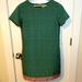 J. Crew Dresses | J. Crew Green Short Sleeved Floral Print Dress W/ Contrasting Trim Sz 8 | Color: Green/White | Size: 8