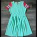 Lularoe Dresses | New Lularoe | Amelia Dress Mint Green Coral Orange Stripe Sleeve 2xl Unicorn | Color: Green/Orange | Size: 2x