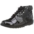 Kickers Youth Girl's Kick Hi Quilt Patent Leather Ankle Boot, Patent Black, 5 UK