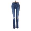 Joe's Jeans Jeans - High Rise Skinny Leg Denim: Blue Bottoms - Women's Size 27 - Dark Wash