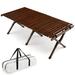 Gymax 48" Solid Wood Rectangular Portable Picnic Table Wood in Brown | 17 H x 48 W x 23.5 D in | Wayfair GYM10562