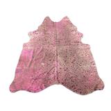 Pink 6 x 7 x 0.75 in Area Rug - Foundry Select Handmade Metallic Cowhide Rug Cowhide | 6 H x 7 W x 0.75 D in | Wayfair