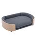 Tucker Murphy Pet™ Elevated Dog Bed Pet Sofa w/ Solid Wood Legs & Bent Wood Back, Pet Couch w/ Washable Cushion Cover Cotton in Gray | Wayfair