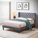 House of Hampton® Eylulnaz Queen Tufted Platform Bed Frame w/ Headboard Wood & /Upholstered/Velvet in Brown | 47.2 H x 62.5 W x 83.8 D in | Wayfair