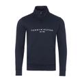 Tommy Hilfiger Mens Half Zip Sweatshirt in Navy - Blue Cotton - Size Medium