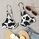 Maillot de bain une pièce à armatures imprimé vache pour femme soutien-gorge push-up bikini