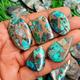 Copper Turquoise Stone, Natural Chrysocolla Cabochon, Azurite Gemstone Beads A+ For Rings, Pendants, Necklace Jewelry Supply
