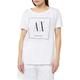 Armani Exchange Damen Sustainable Boyfriend Fit, Maxi Logo Print T Shirt, Weiß, XL EU