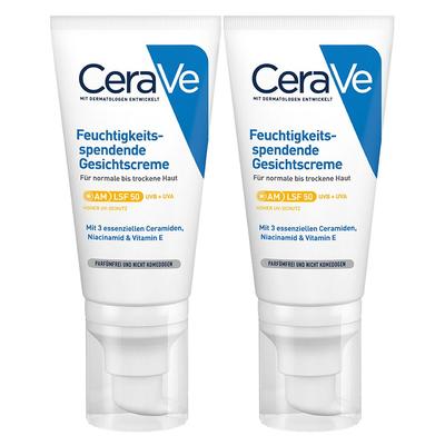 Cerave feuchtigkeitsspendende Gesichtscreme SPF 50 Doppelpack 2x52 ml Creme Image