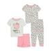 Komar Kids Girls Peppa Pig Yay for Today 4 Piece Cotton Toddler Pajamas (4T)