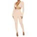 semimay womens bodycon jumpsuit long sleeve high waist romper clubwear