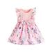 ZHAGHMIN Easter Dress Baby Toddler Girls Sleeveless Floral Prints Bowknot Ribbed Princess Dress Clothes Pleated Dress for Kids Casual Dress Girls Size 8 Backless A Line Flower Girl Dress Summer Dres