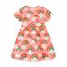 Fesfesfes Toddler Baby Girls Summer Dress Cartoon Printing Short Sleeve Dress Cotton Round Neck Sun Dress Casual Boho Beach Dress Spring Saving Clearance