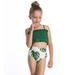 TAIAOJING Toddler Baby Girls Swimsuit Set Mother And Daughter Print Two Piece Matching Clothing Bathing Suit 6-8 Years