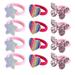 Girls Bow Hair Tie for Toddlers Kids Fun Hair Ties Butterfly Rainbow Heart Ponytail Holder for Infant Girls Kids Seamless Sparkle Cotton Glitter Hair Ties Style 3ï¼ŒG120013