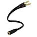 Ueonyo Headphone Splitter for Computer 3.5mm Female to 2 Dual 3.5mm Male Headphone Mic Audio Y Splitter Cable Smartphone Headset to PC Adapter 2023