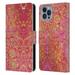 Head Case Designs Officially Licensed Micklyn Le Feuvre Mandala Hot Pink Gold and Orange Leather Book Wallet Case Cover Compatible with Apple iPhone 14